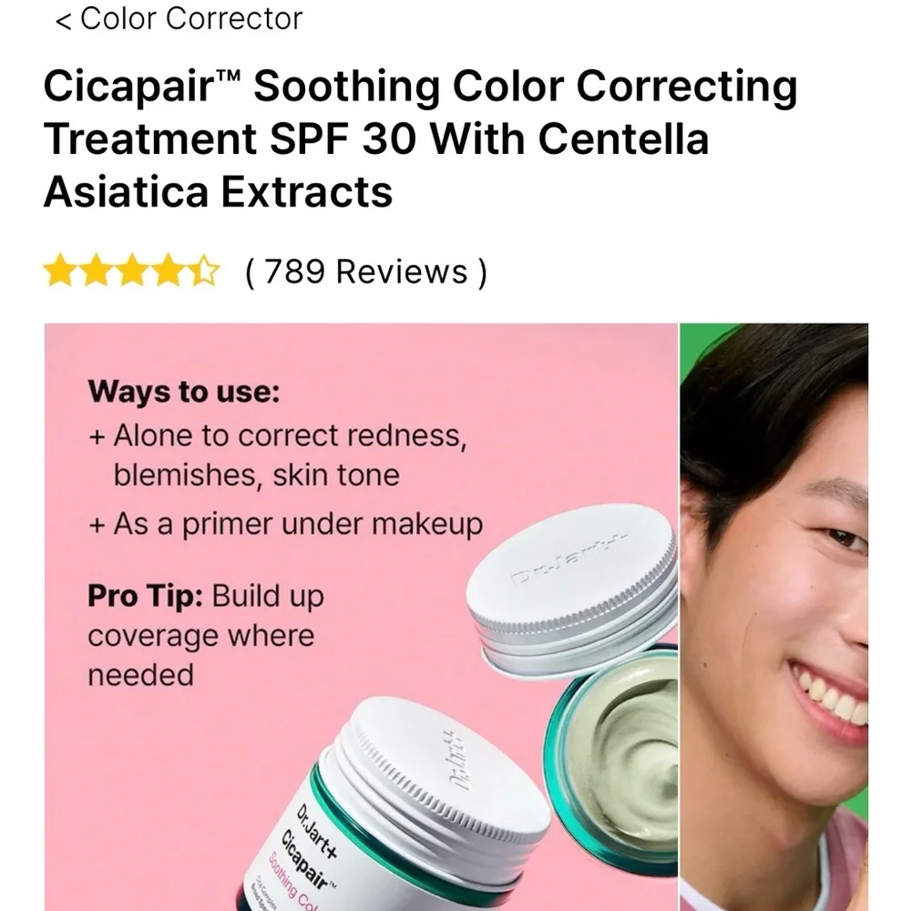 Dr.Jart+ Cicapair Tiger Grass Color Correcting Treatment - Green and White